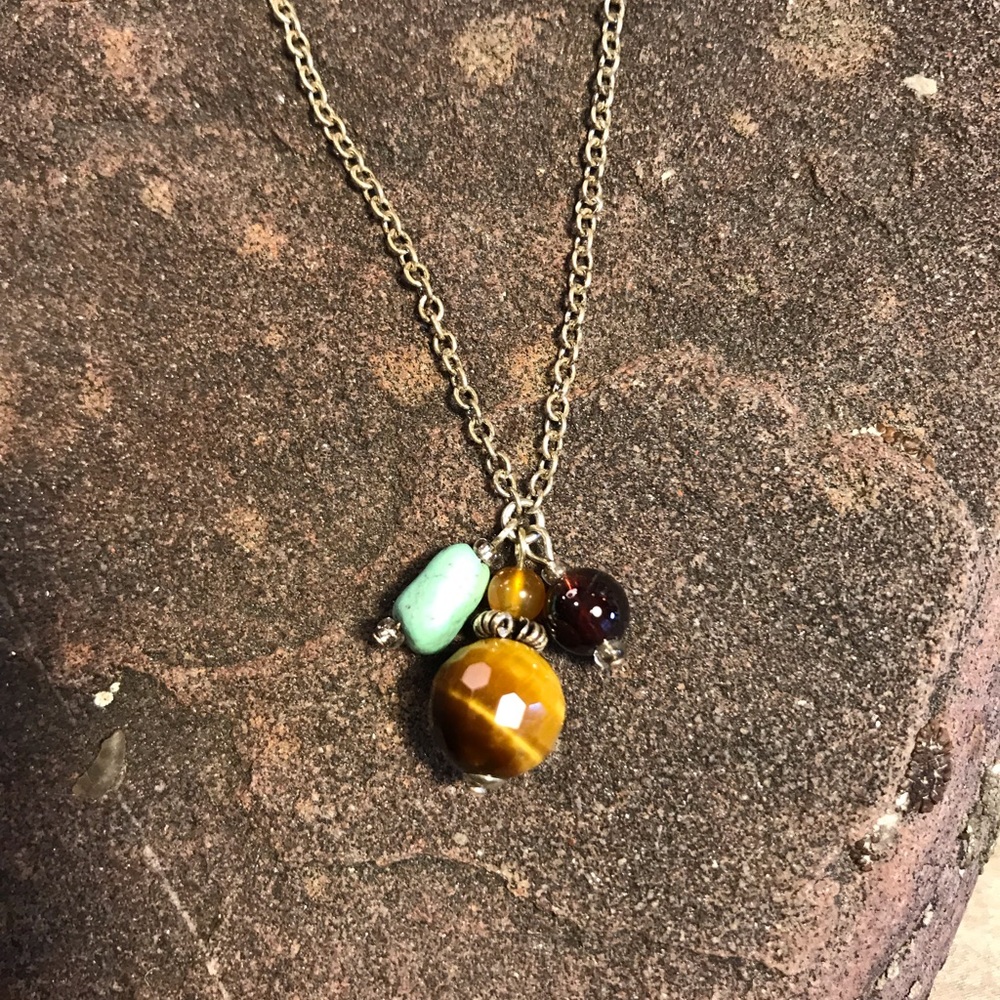 Sterling necklace with beads. 18”